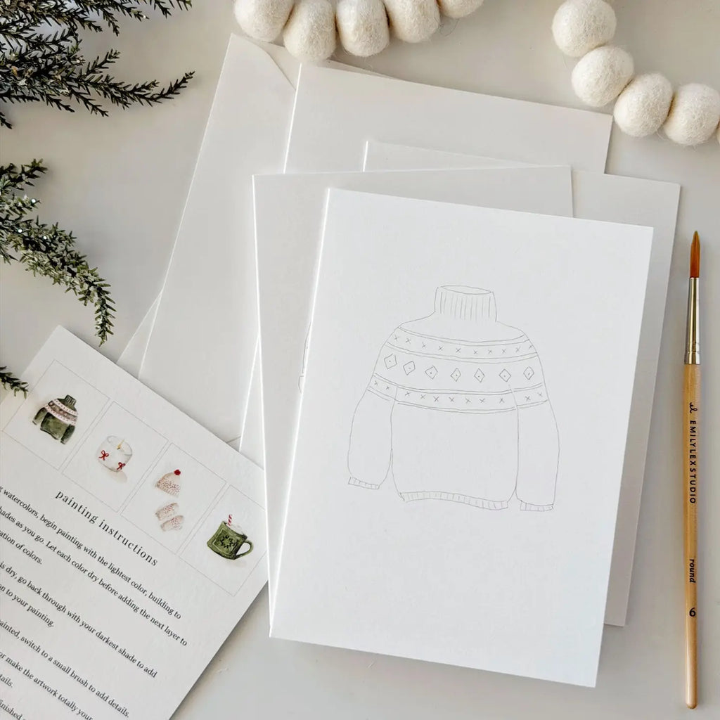 Warm and Cozy Paintable Notecards