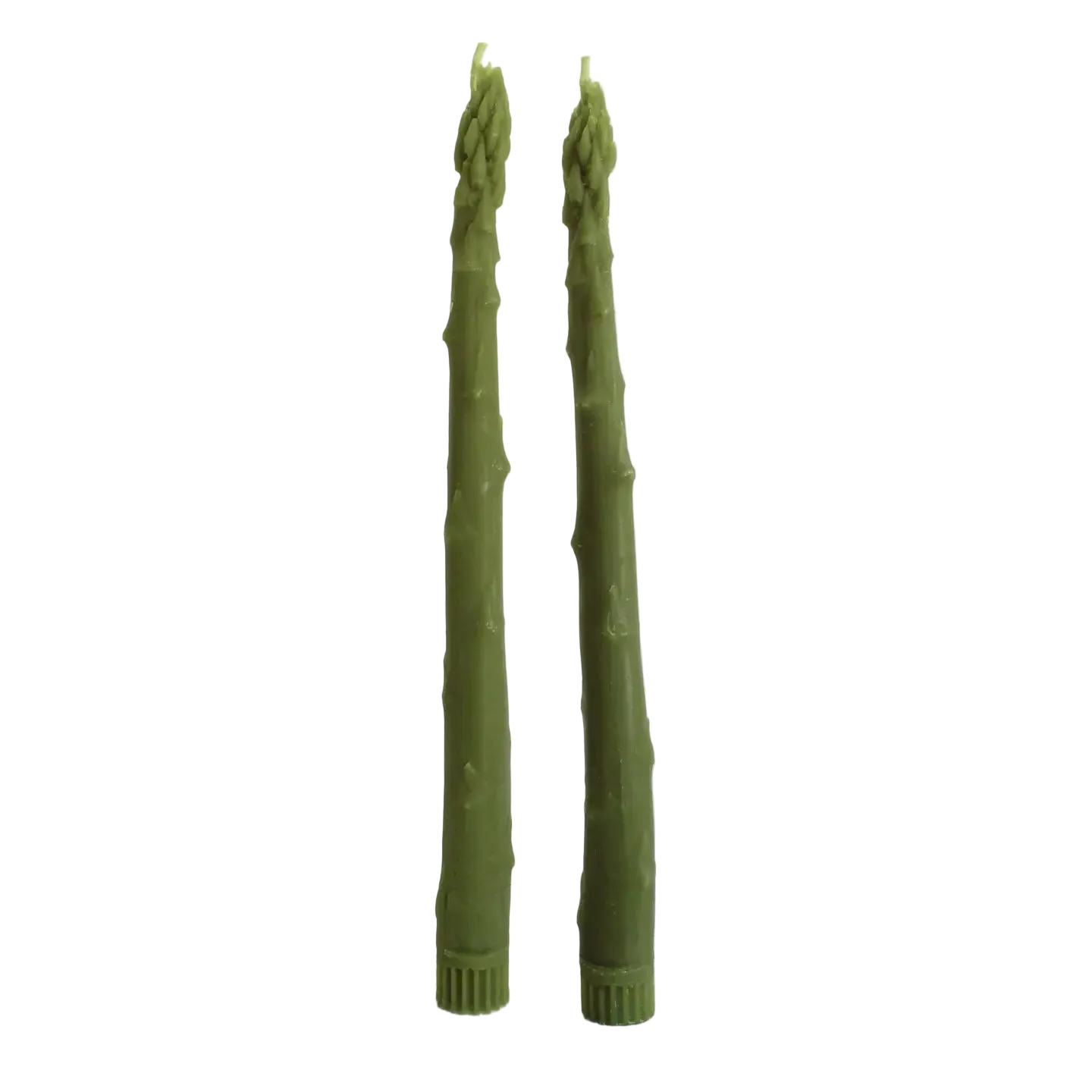 Asparagus Beeswax Taper Candle Pair