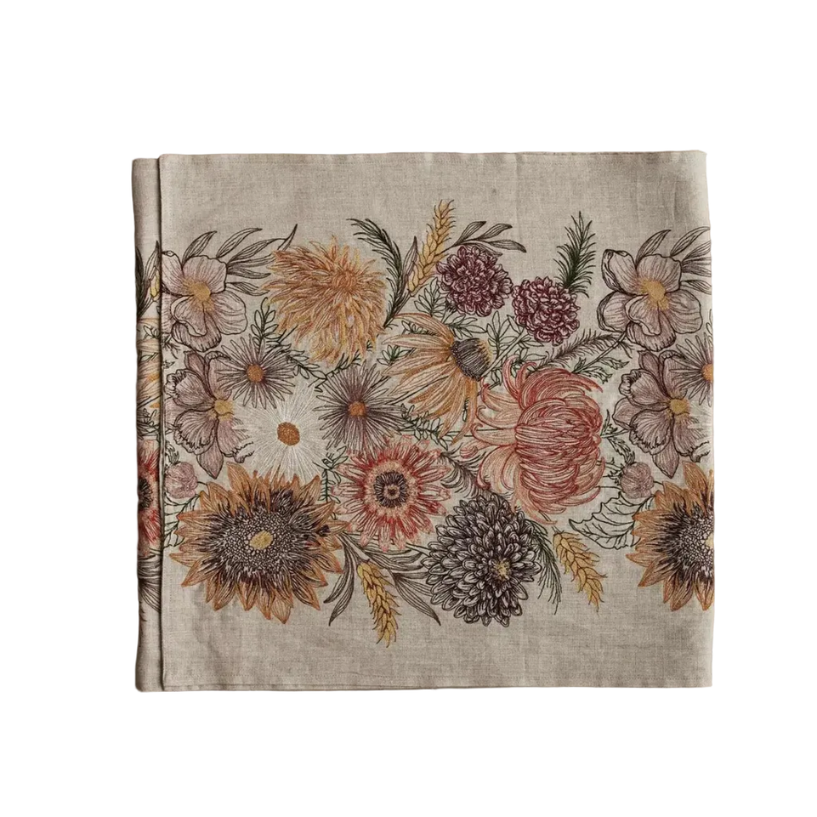 Embroidered Blossoms Table Runner