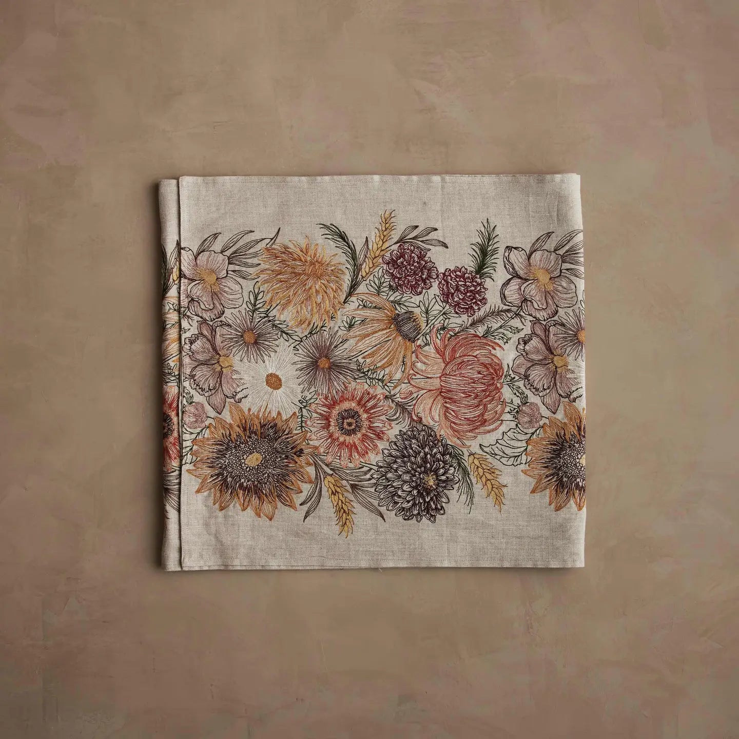 Embroidered Blossoms Table Runner