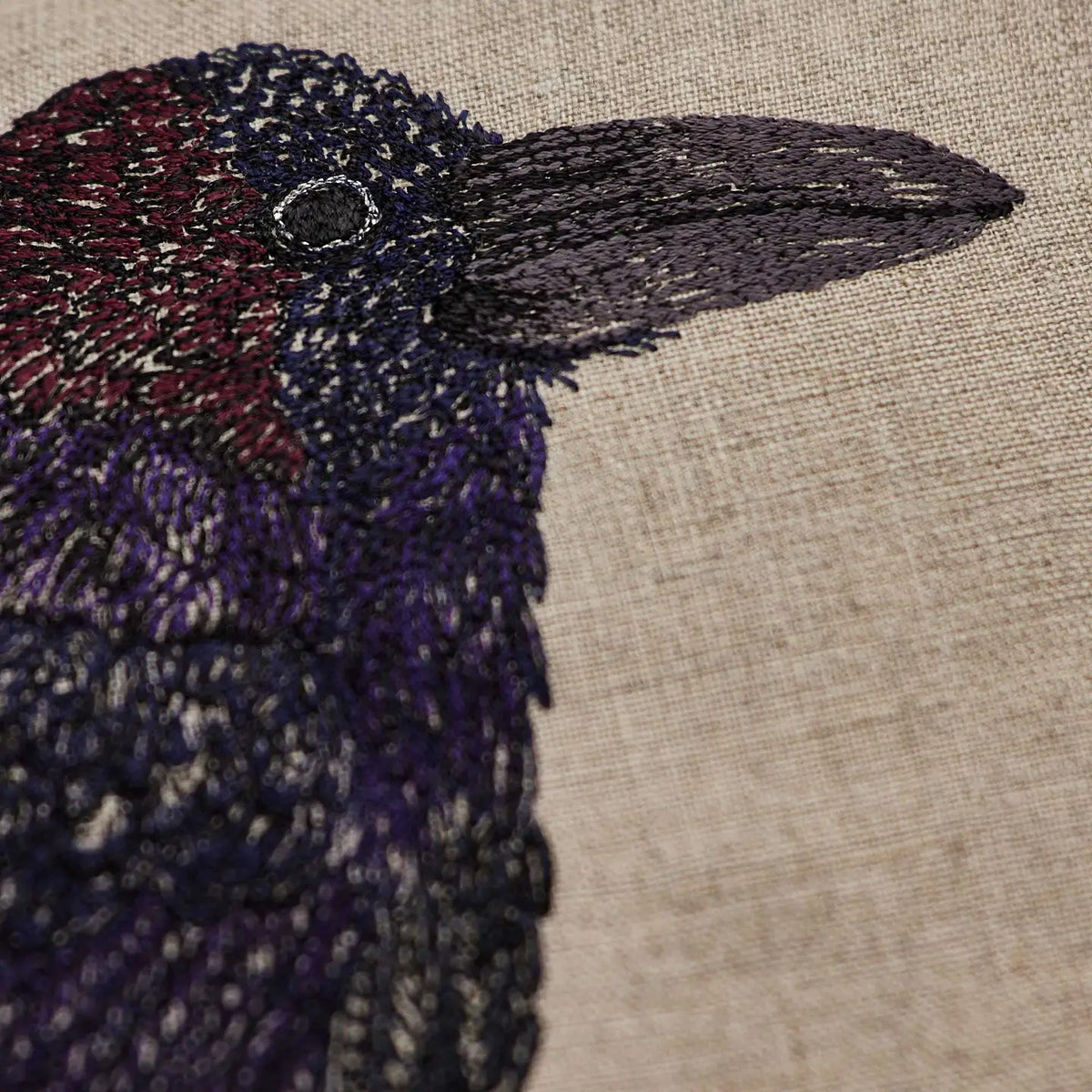 Blackbird with Acorn Pillow