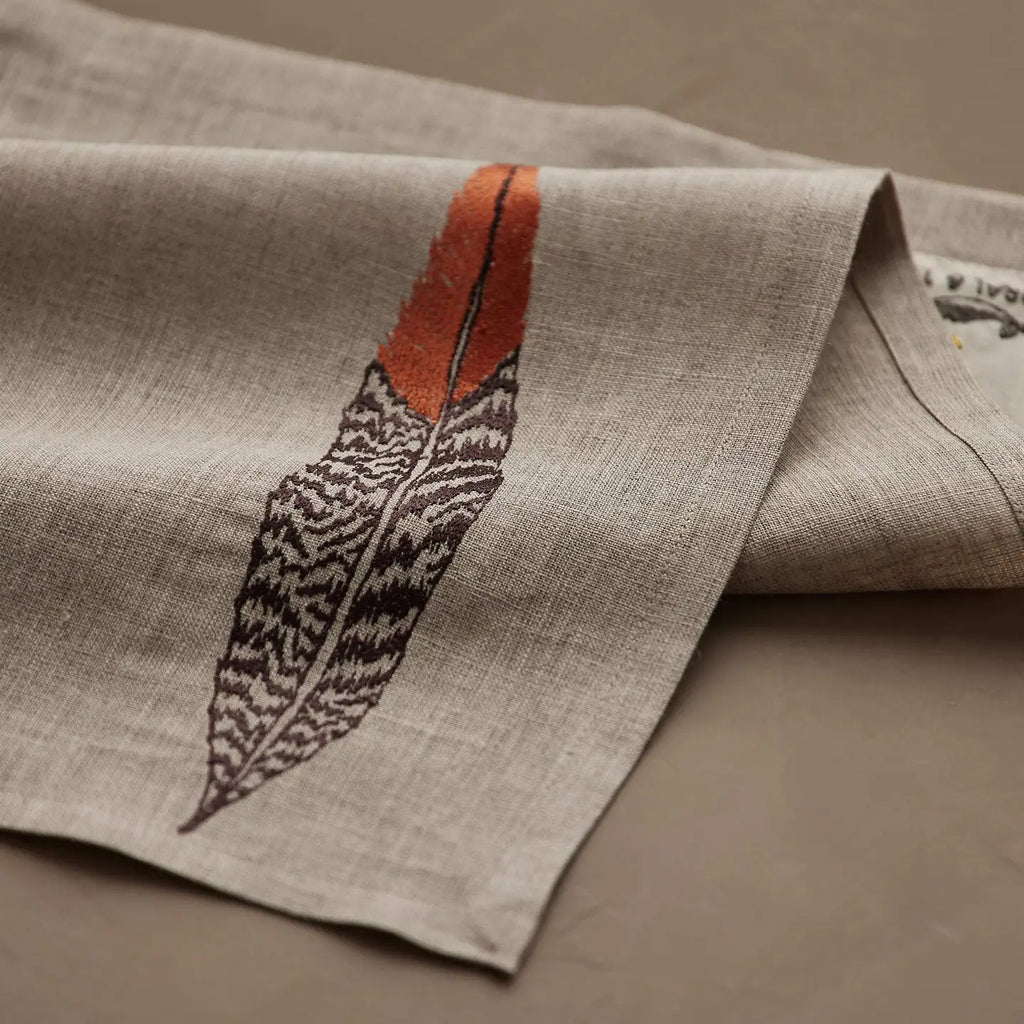 Pheasant Feather Dinner Napkin/Towel