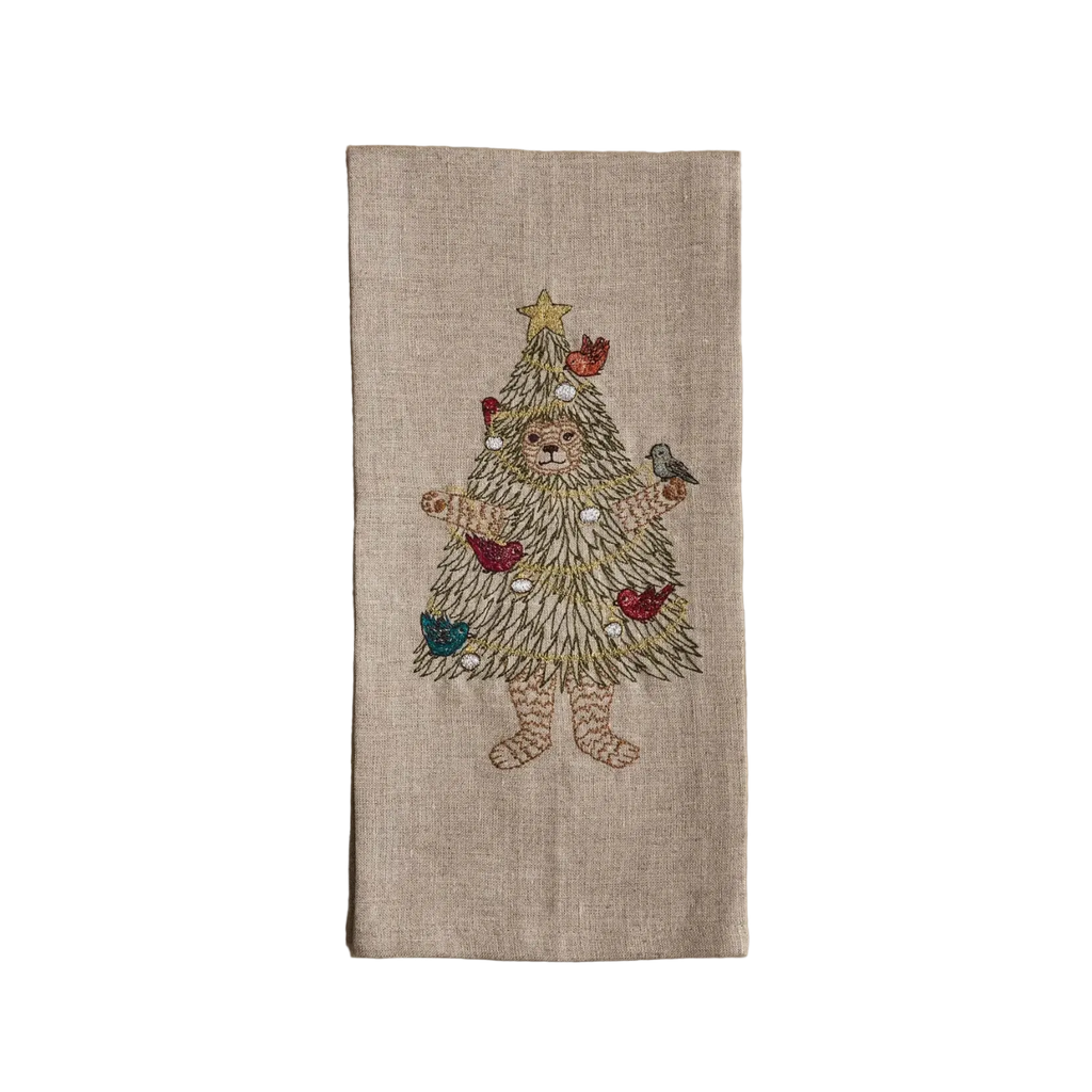 Christmas Tree Bear Tea Towel