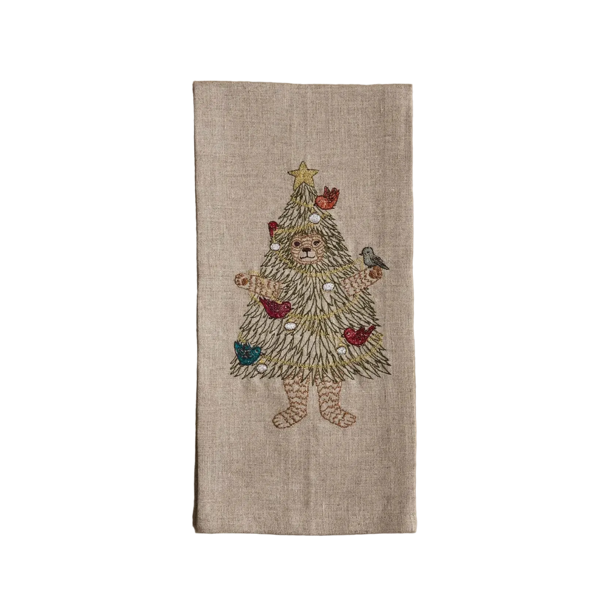 Christmas Tree Bear Tea Towel
