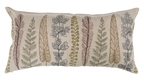 Embroidered Plants Lumbar Pillow