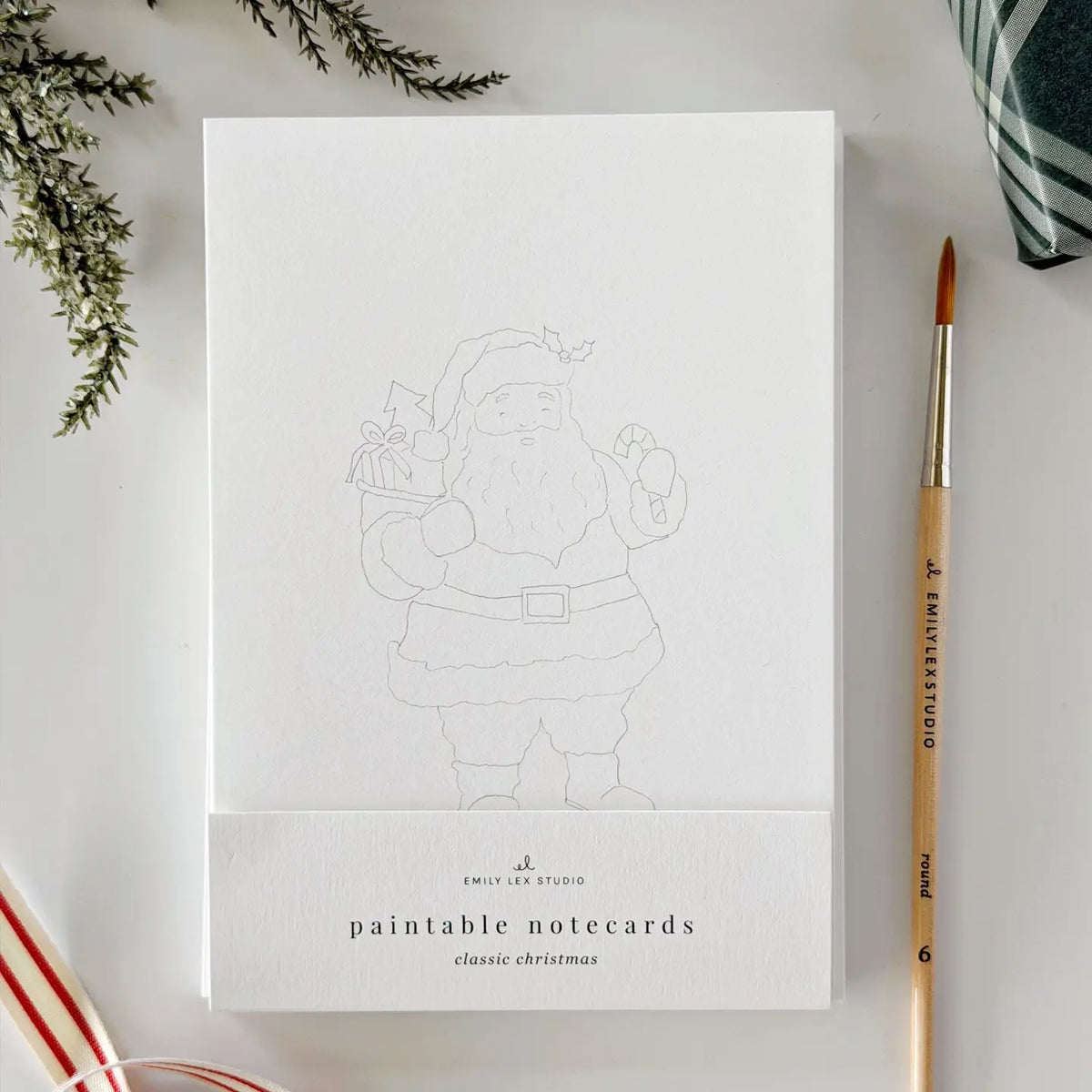 Classic Christmas Paintable Notecards