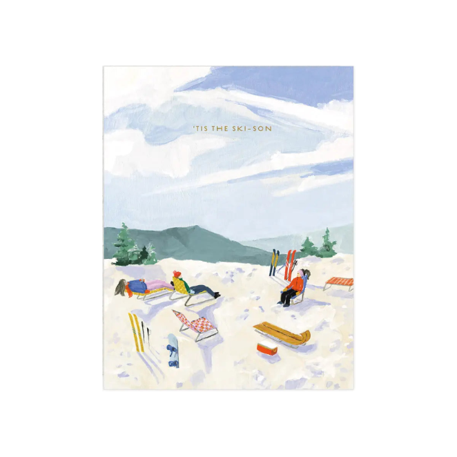 Skiers Holiday Card