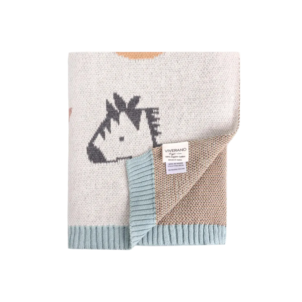 Alphabet Jacquard Knit Blanket