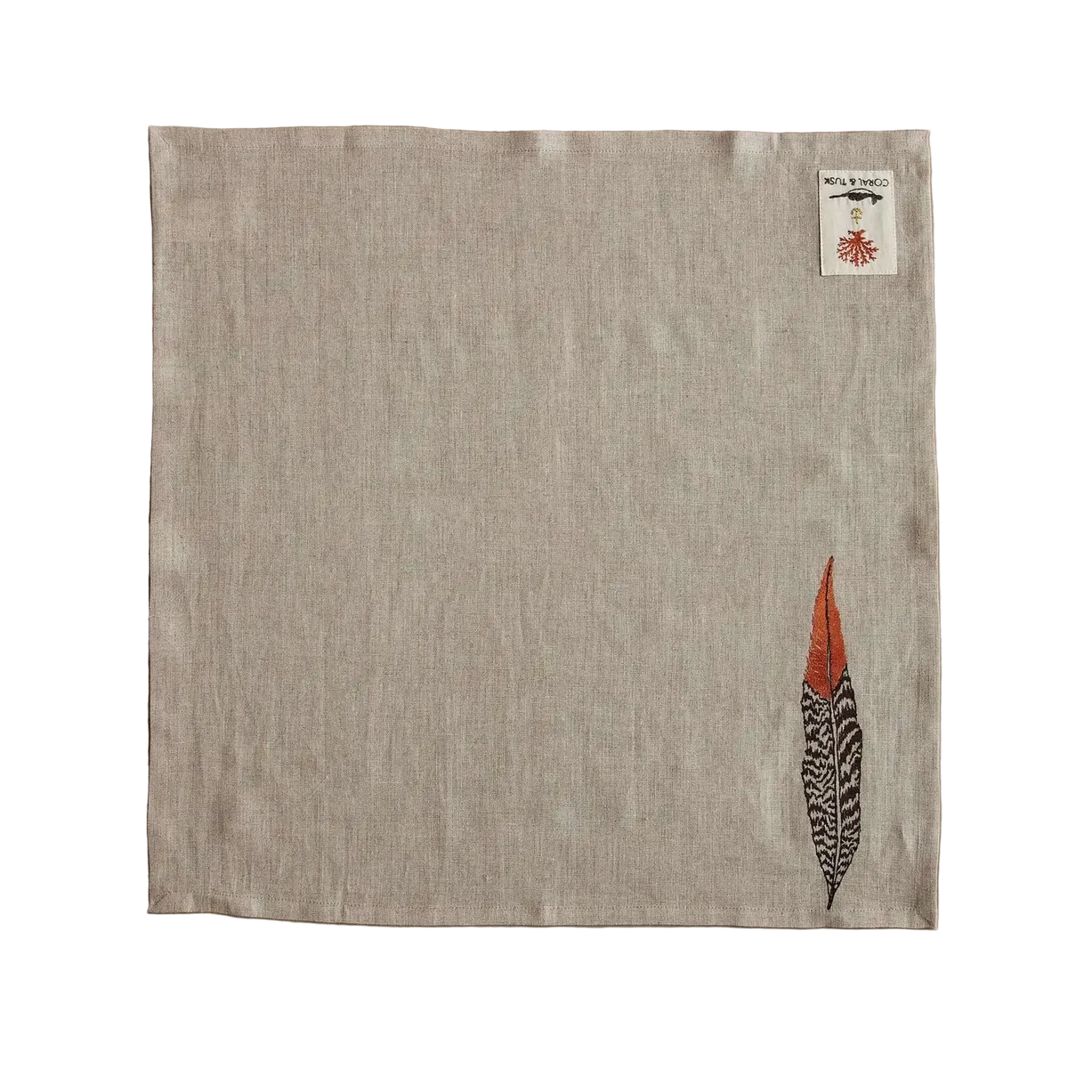 Pheasant Feather Dinner Napkin/Towel