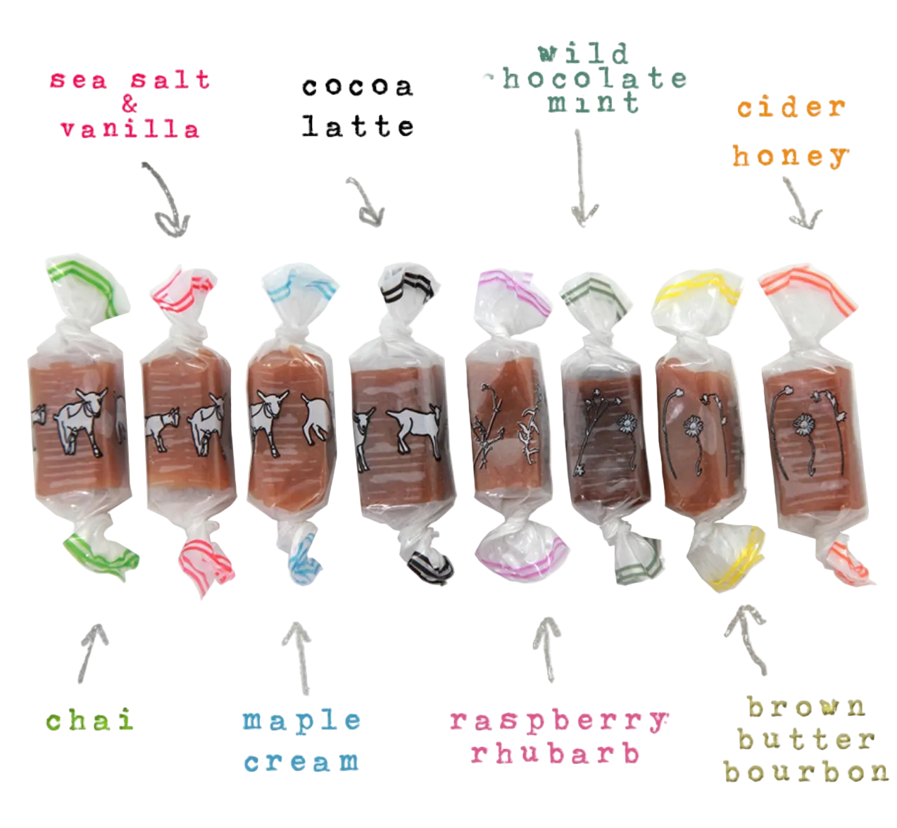 Goat Milk Caramels, Mixed Flavors
