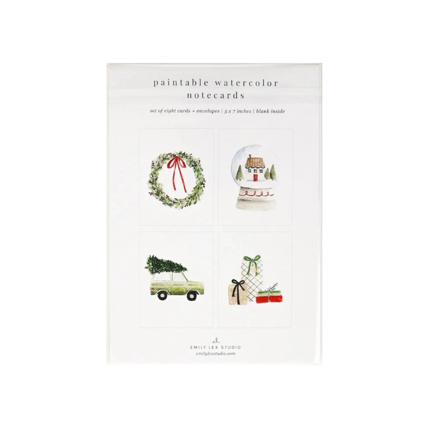 Christmas Cheer Paintable Notecards