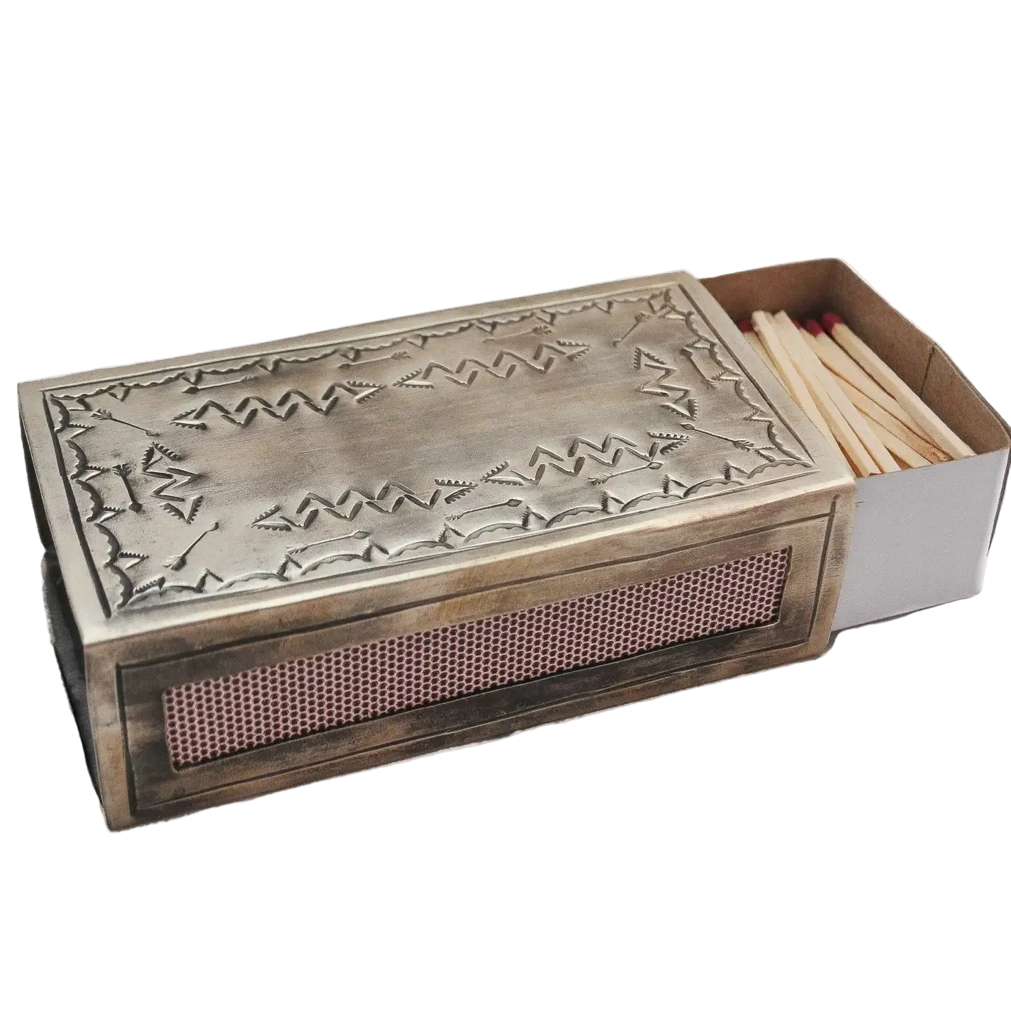 Stamped Silver Matchbox