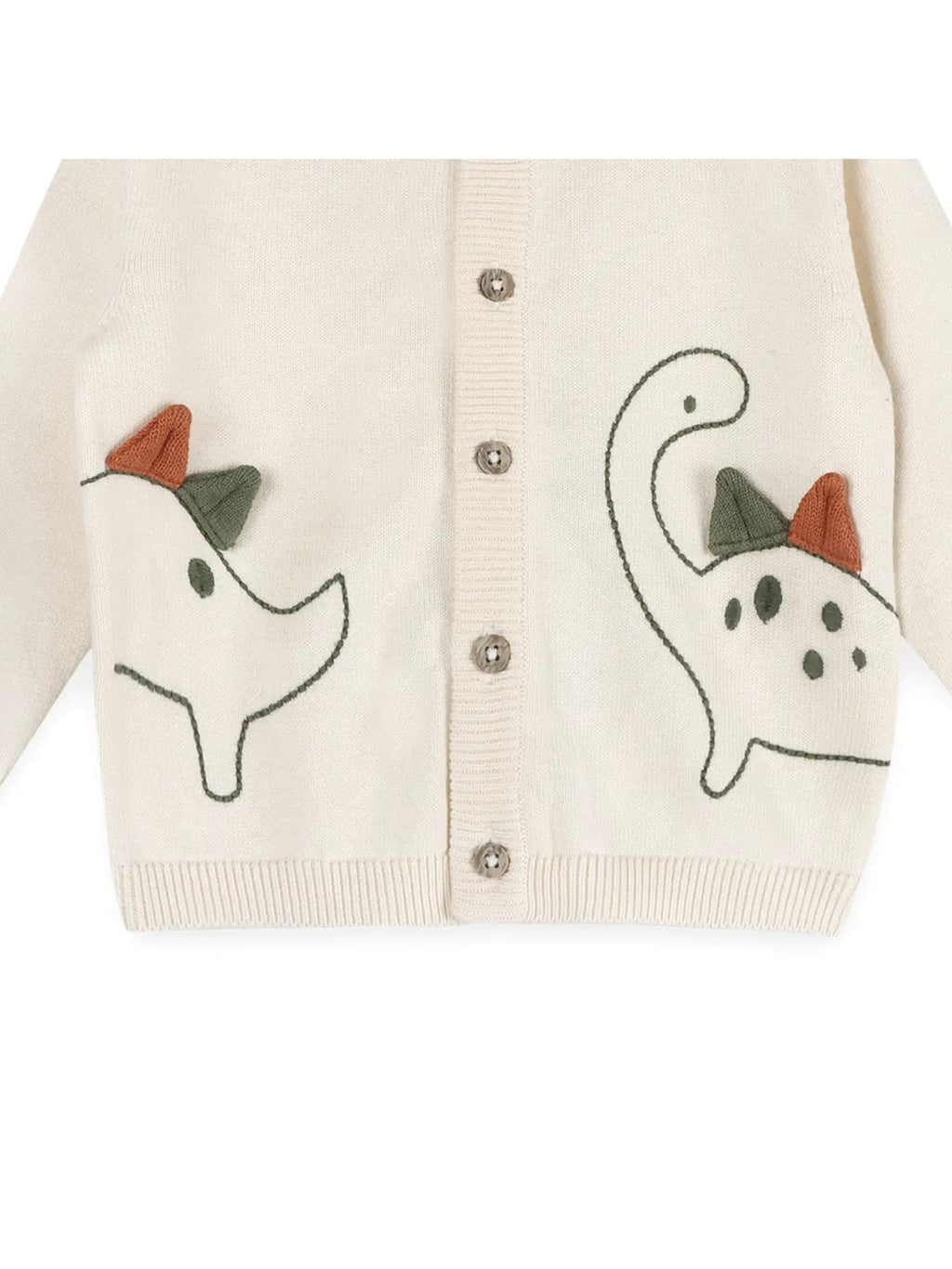 Dino Embroidered Knit Cardigan