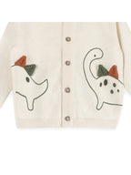 Dino Embroidered Knit Cardigan