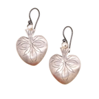 Etched Silver Heart Milagro Earrings