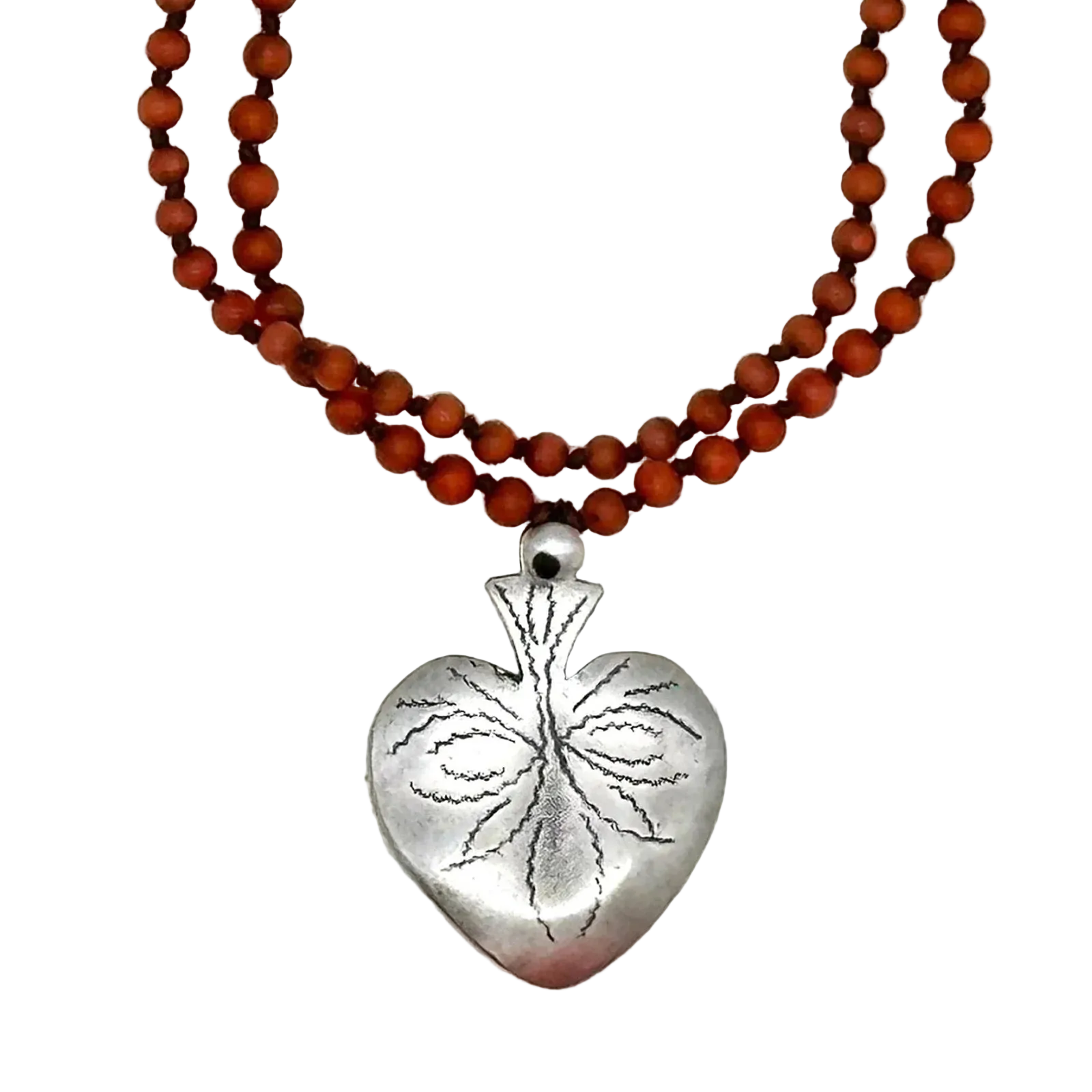 Antique Knotted Red Coral Necklace
