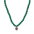 Moss Green Turquoise with Pave Diamond Necklace