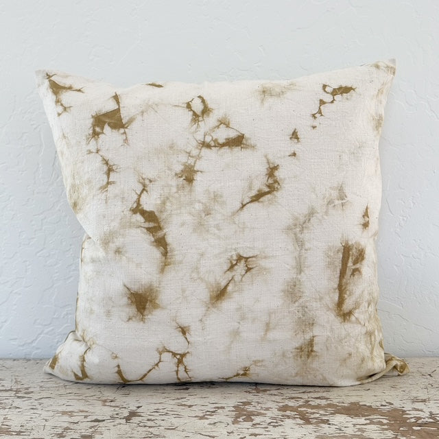 Shibori Golden Leaves Pillow