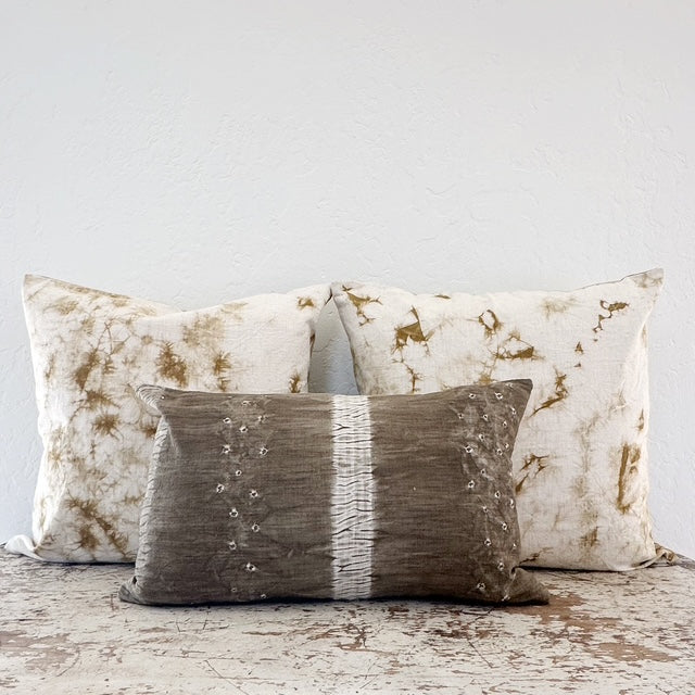 Shibori Golden Leaves Pillow