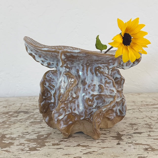 Agave Moon Blue Buff Sculptural Vase