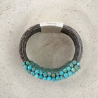 Green Turquoise and Pyrita cuff