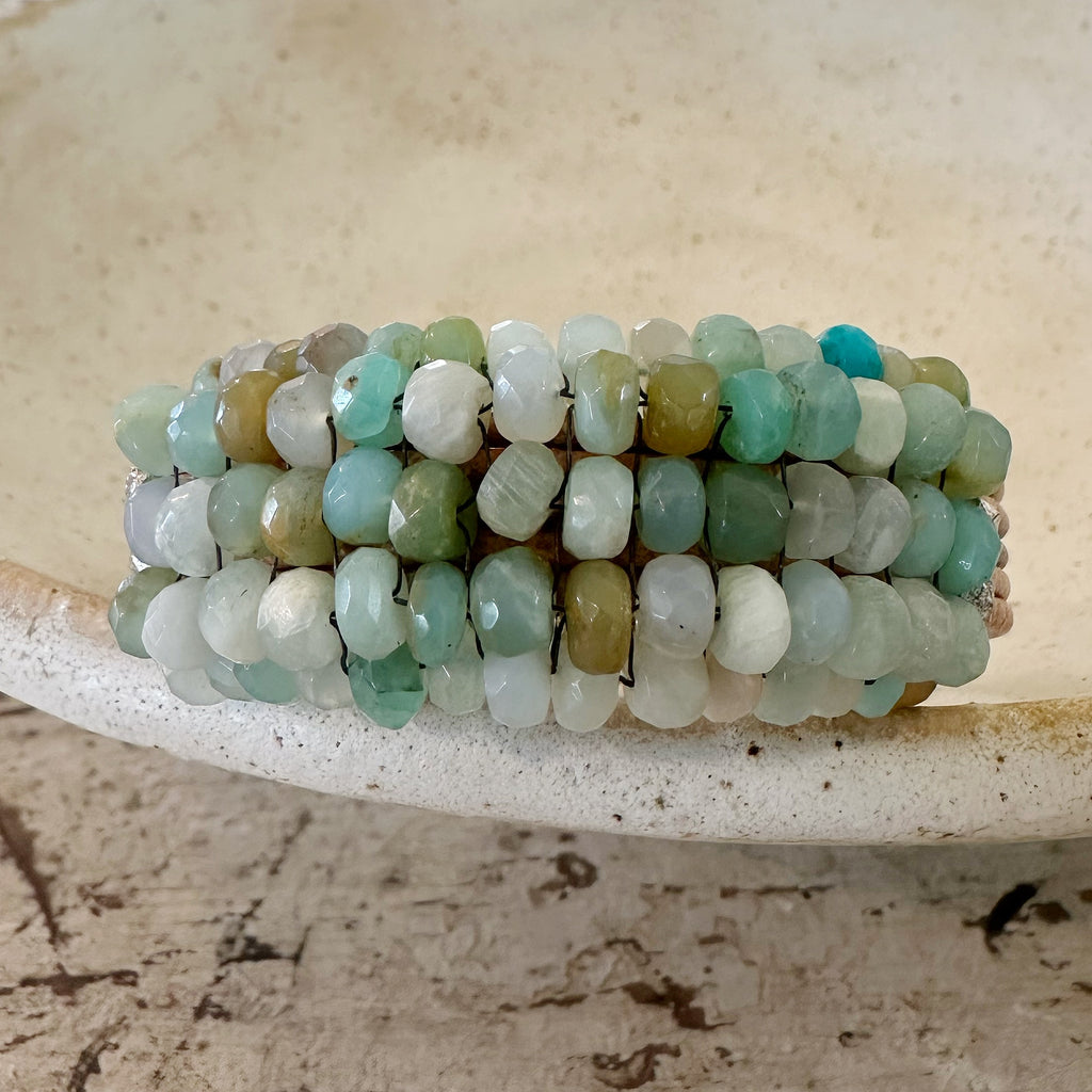 Peruvian Opal and Sterling Silver Cuff