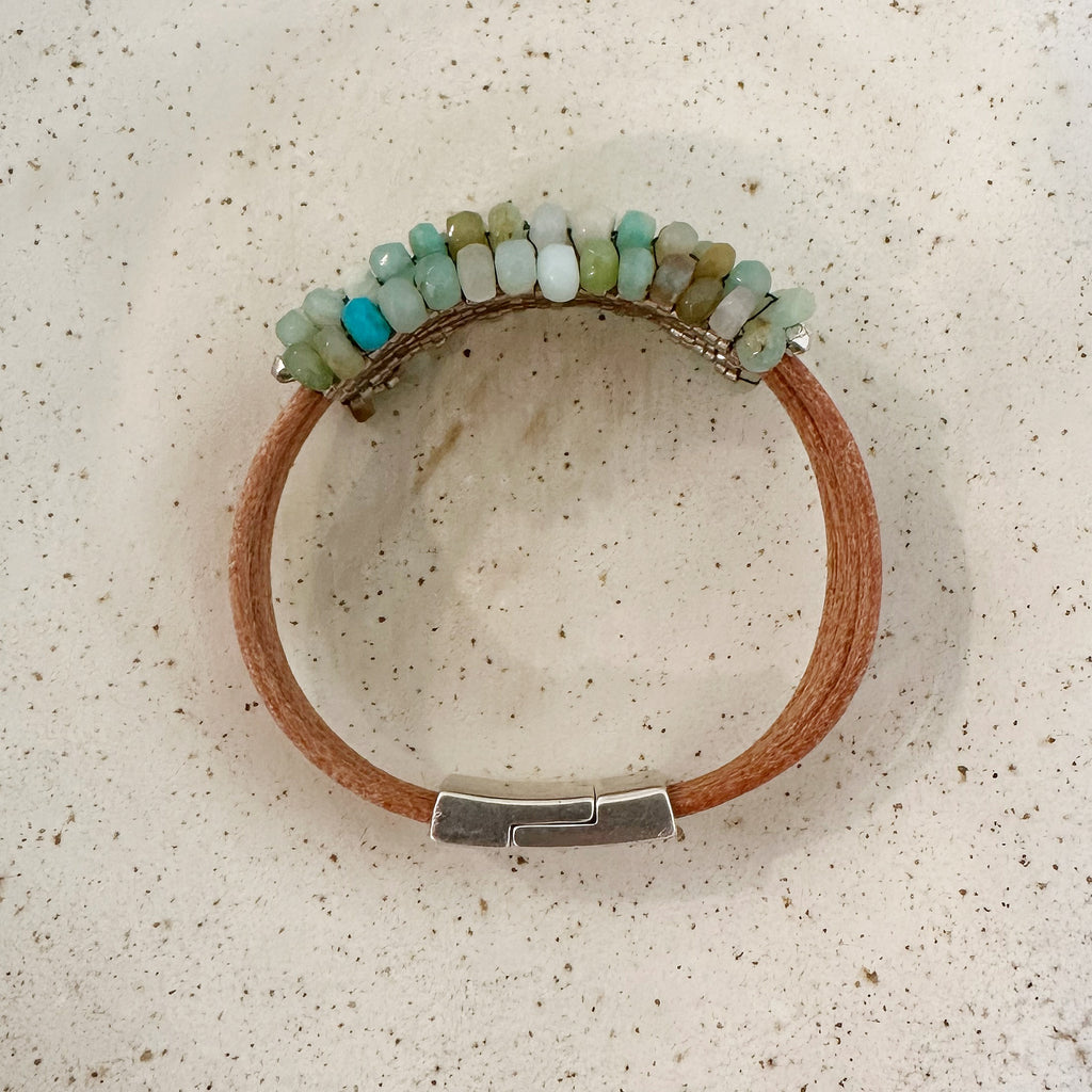 Peruvian Opal and Sterling Silver Cuff