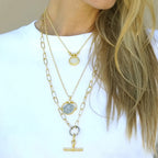 Mixed Metal Toggle Necklace