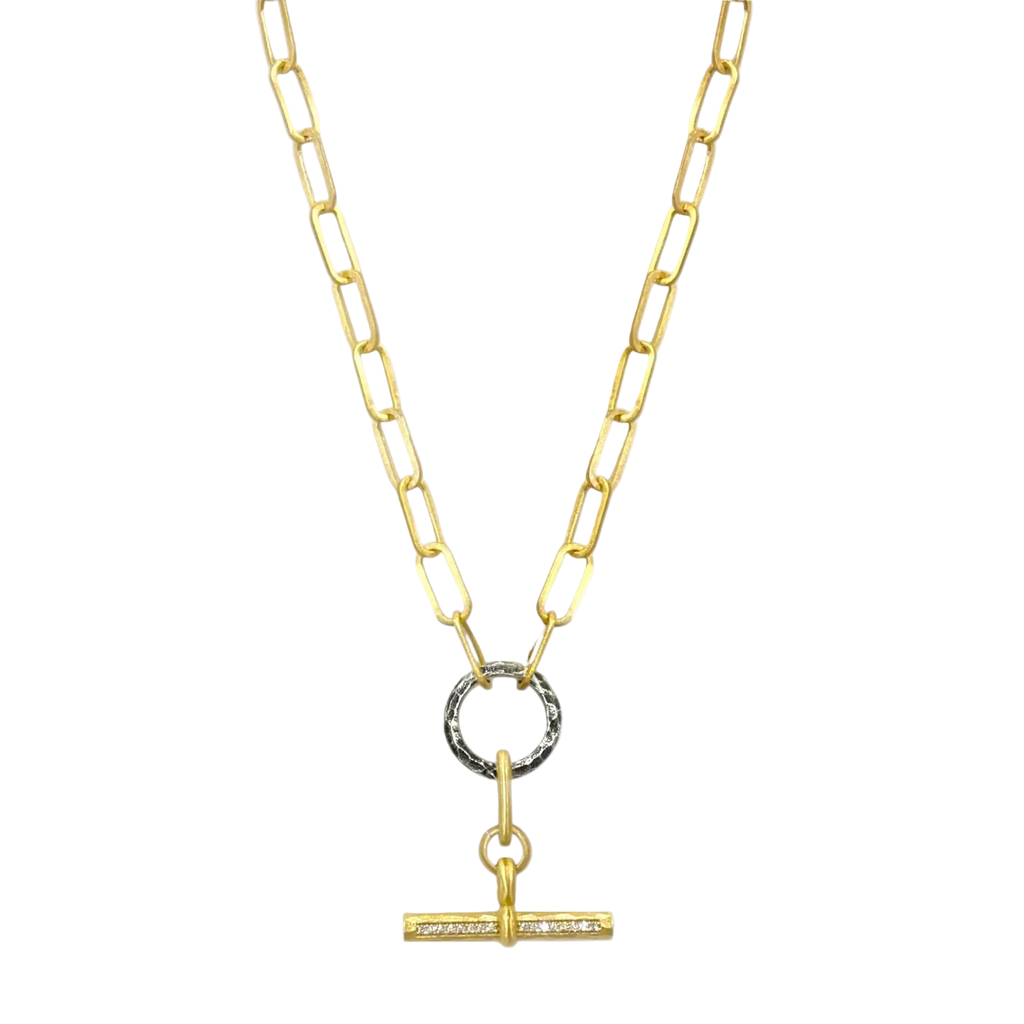 Mixed Metal Toggle Necklace