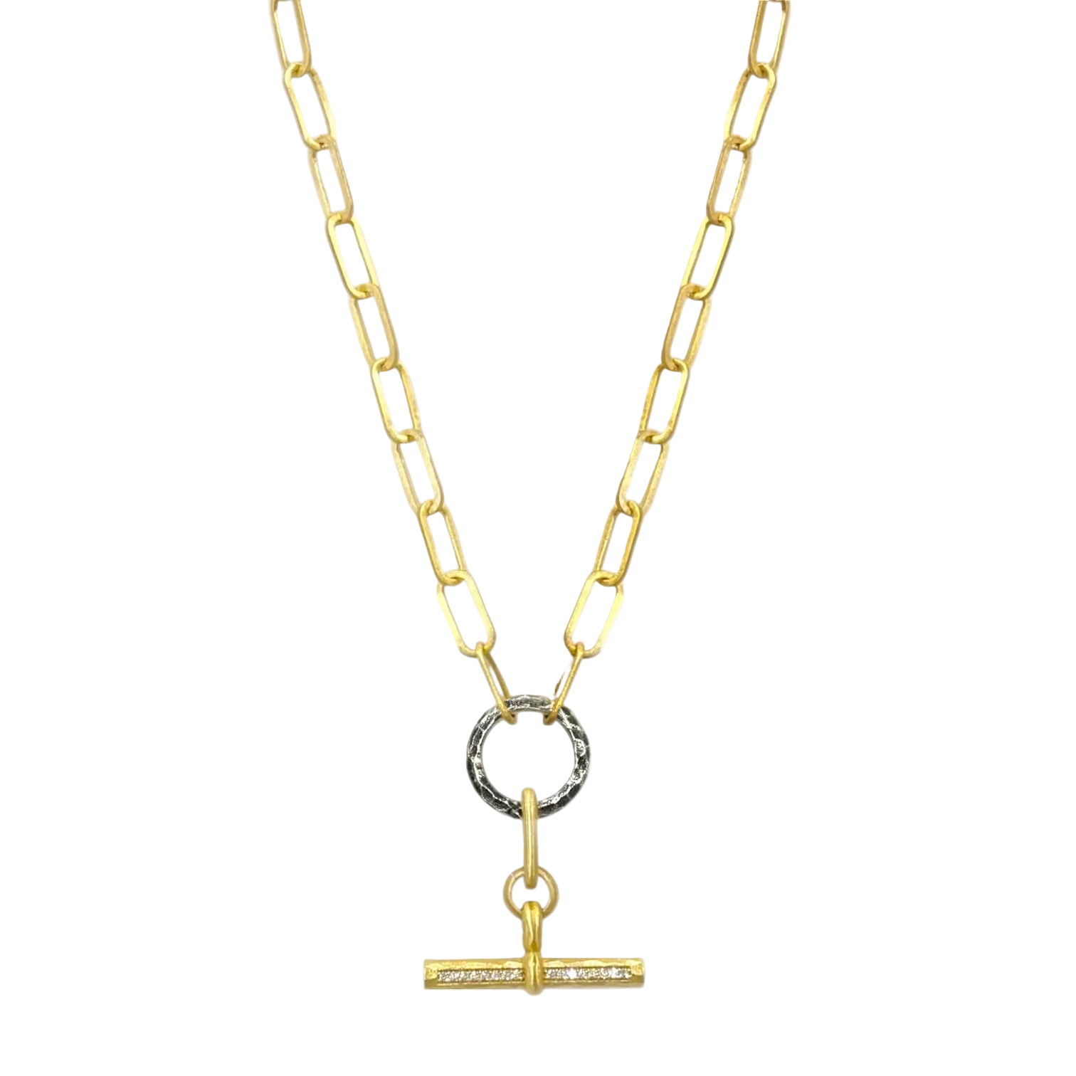 Mixed Metal Toggle Necklace