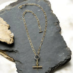 Mixed Metal Toggle Necklace