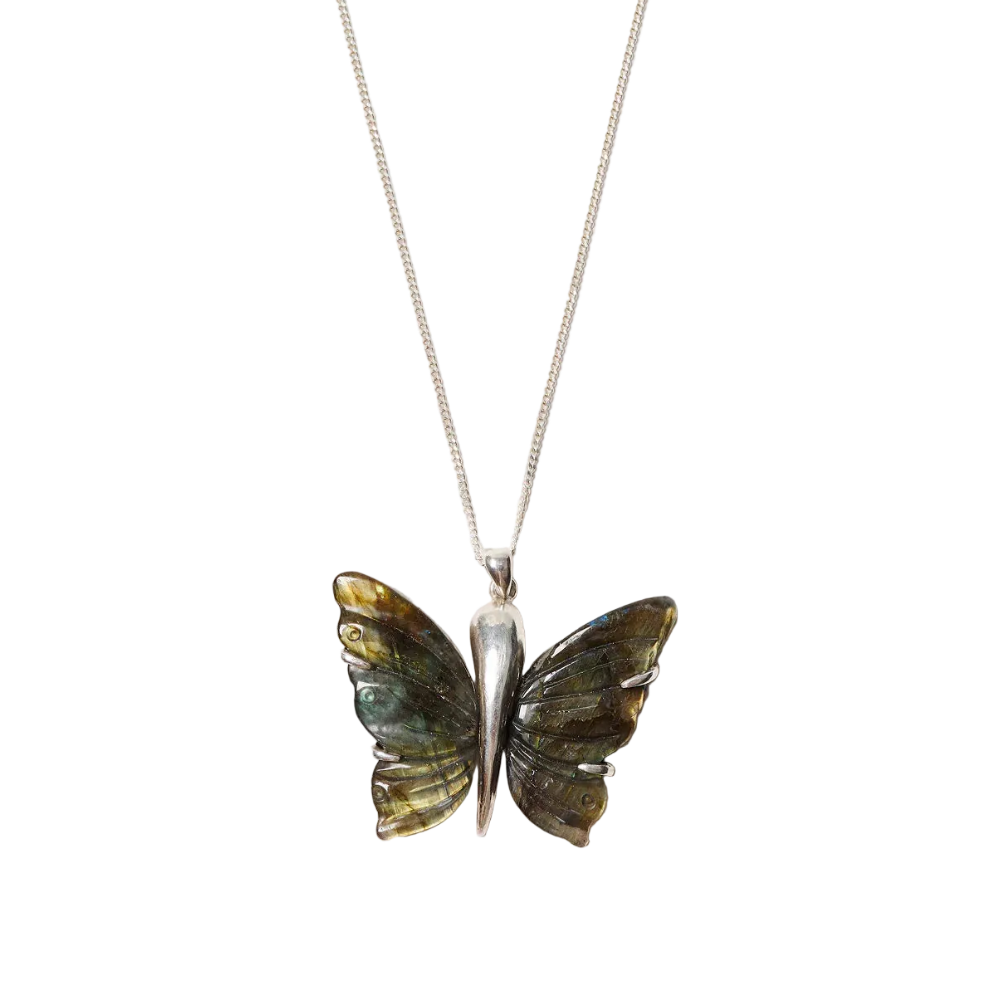 Labradorite Butterfly Necklace