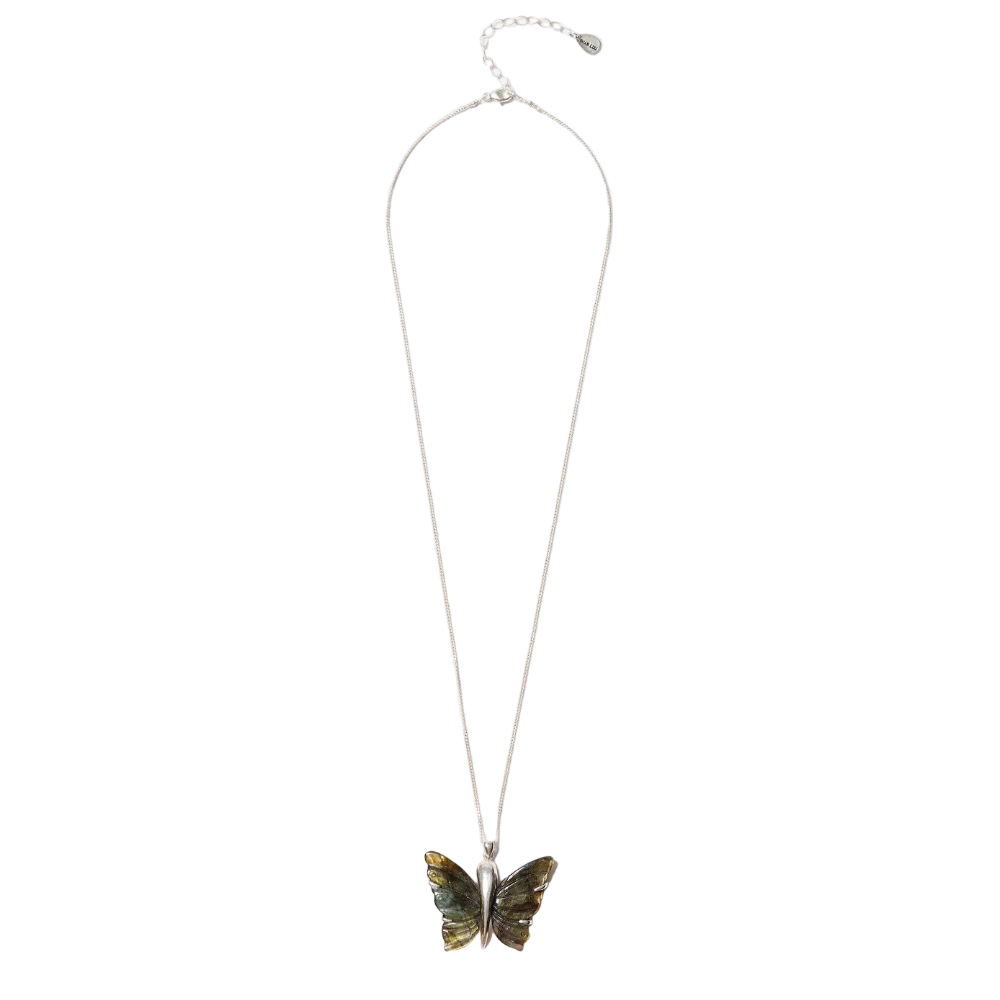Labradorite Butterfly Necklace