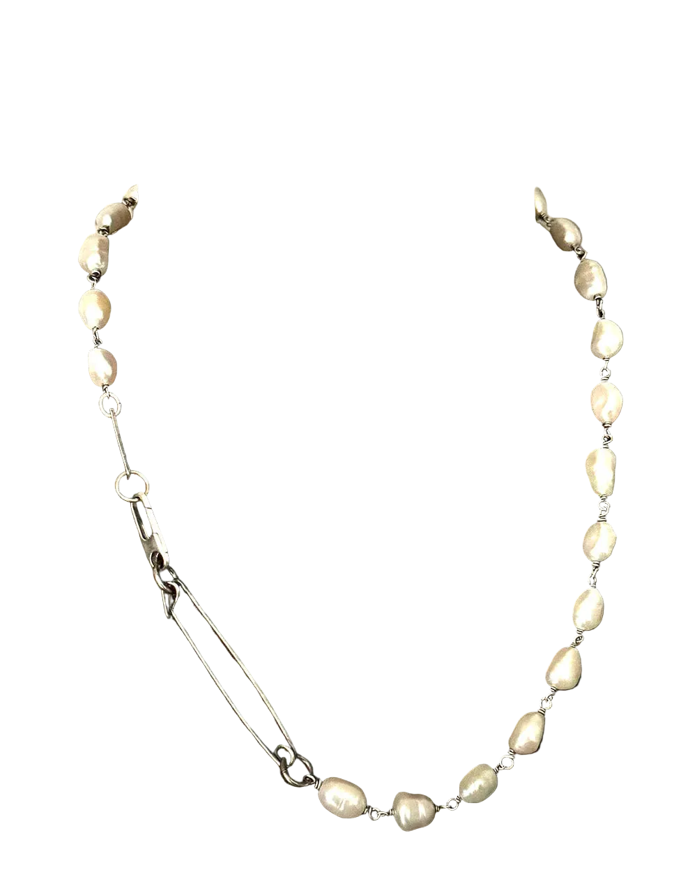 Pin Pearl Chain Necklace