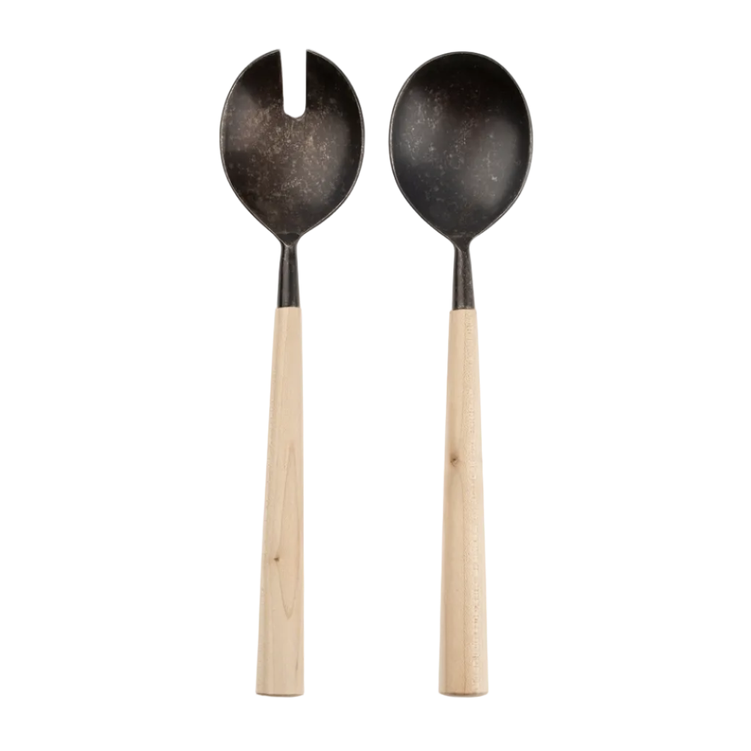 Maple Wood Salad Servers