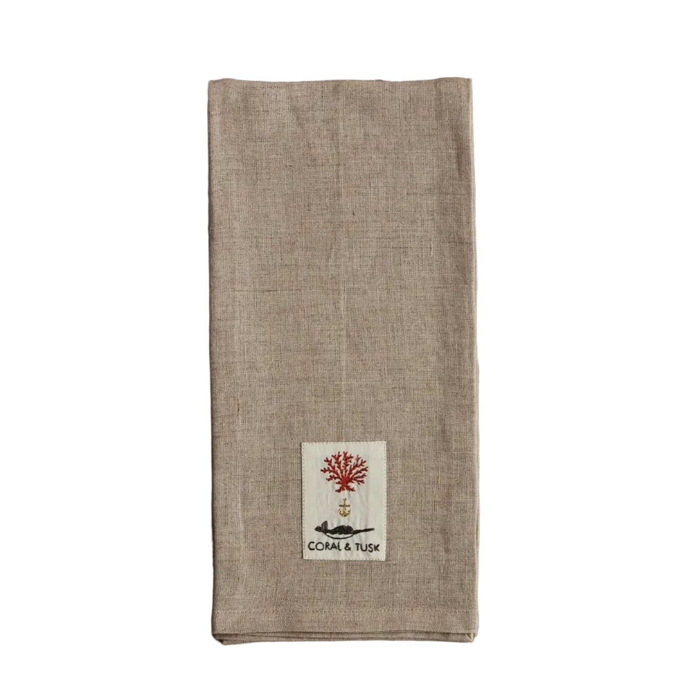 Embroidered Quail Tea Towel
