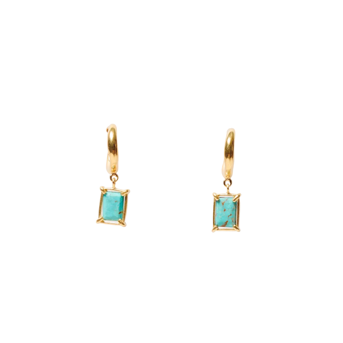 Tabby Turquoise Hoop Earring