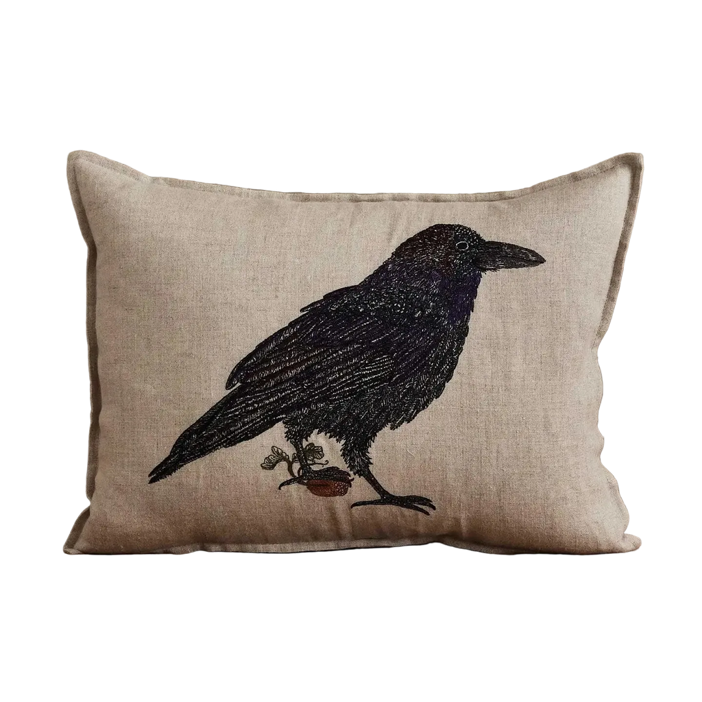 Blackbird with Acorn Pillow