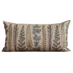 Embroidered Plants Lumbar Pillow