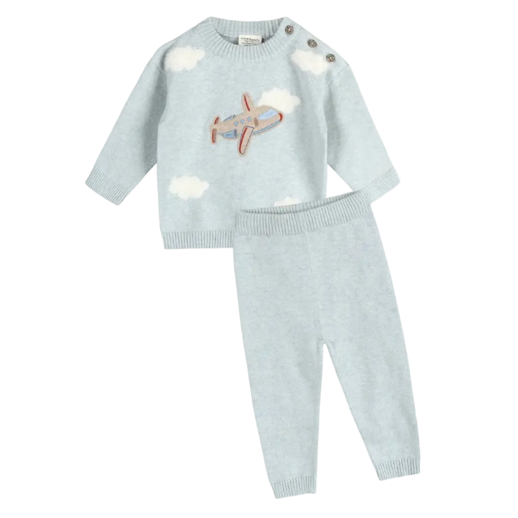 Airplane Knit Pullover Set