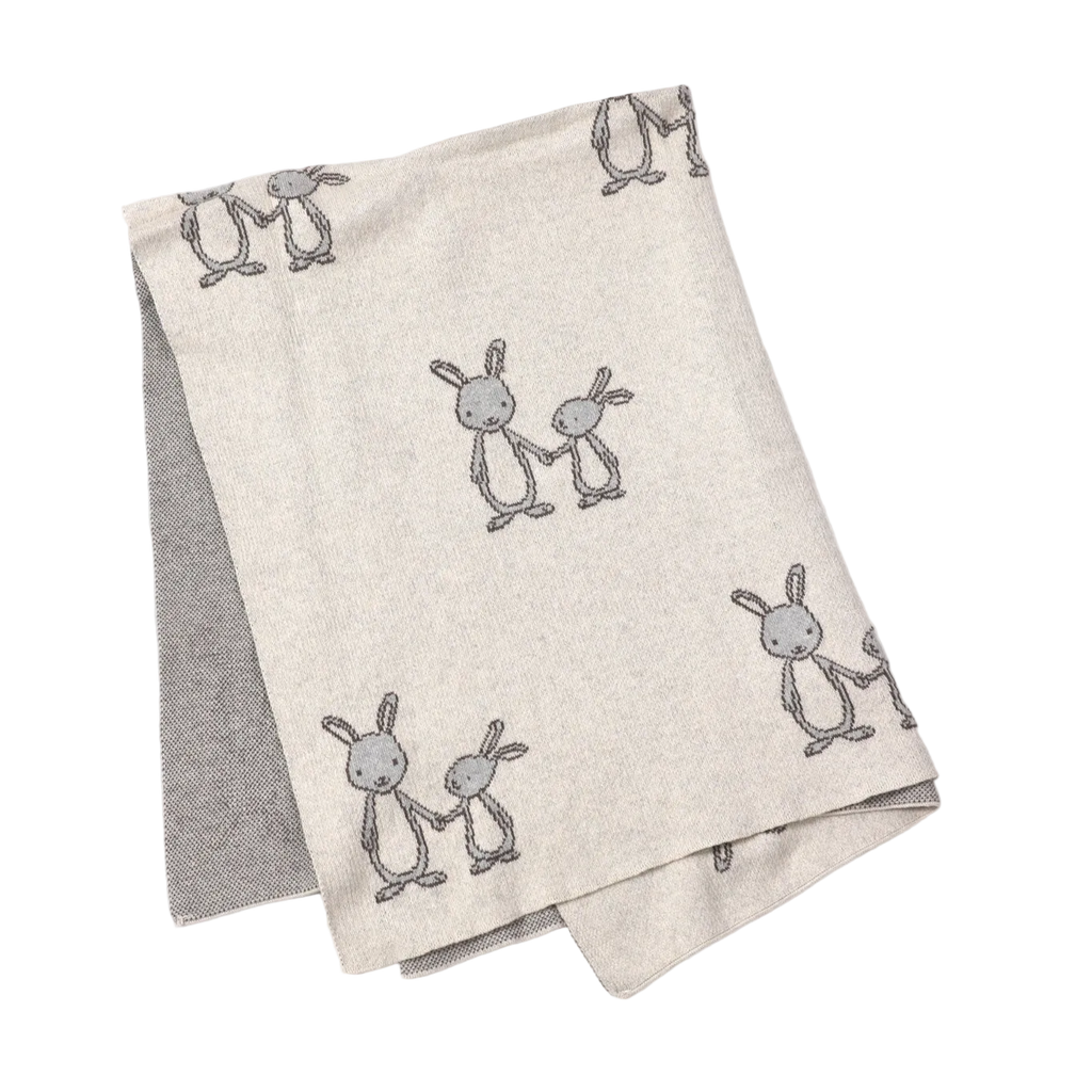 Bunny Knit Blanket and Lovey Set