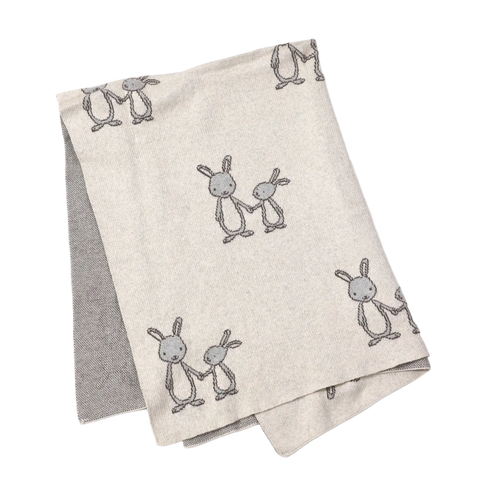 Bunny Knit Blanket and Lovey Set