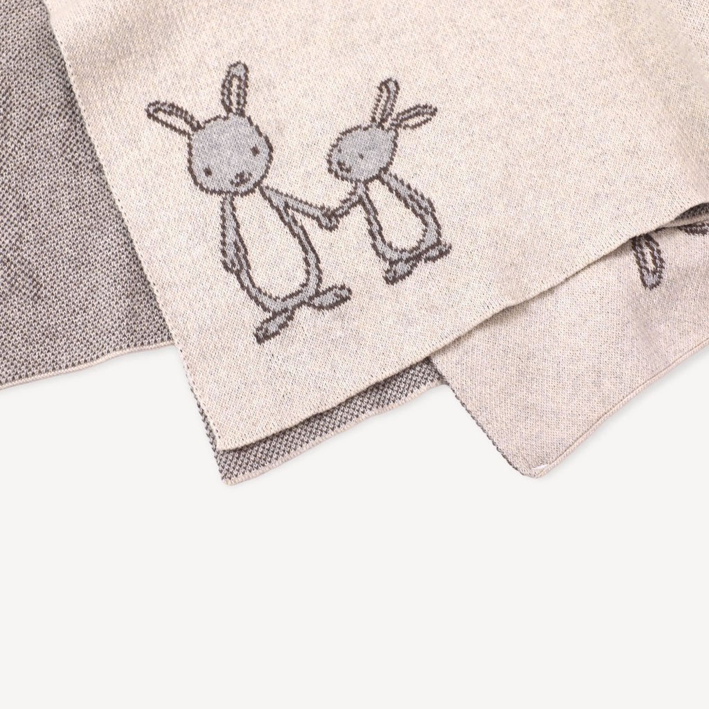 Bunny Knit Blanket and Lovey Set