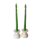 Asparagus Beeswax Taper Candle Pair