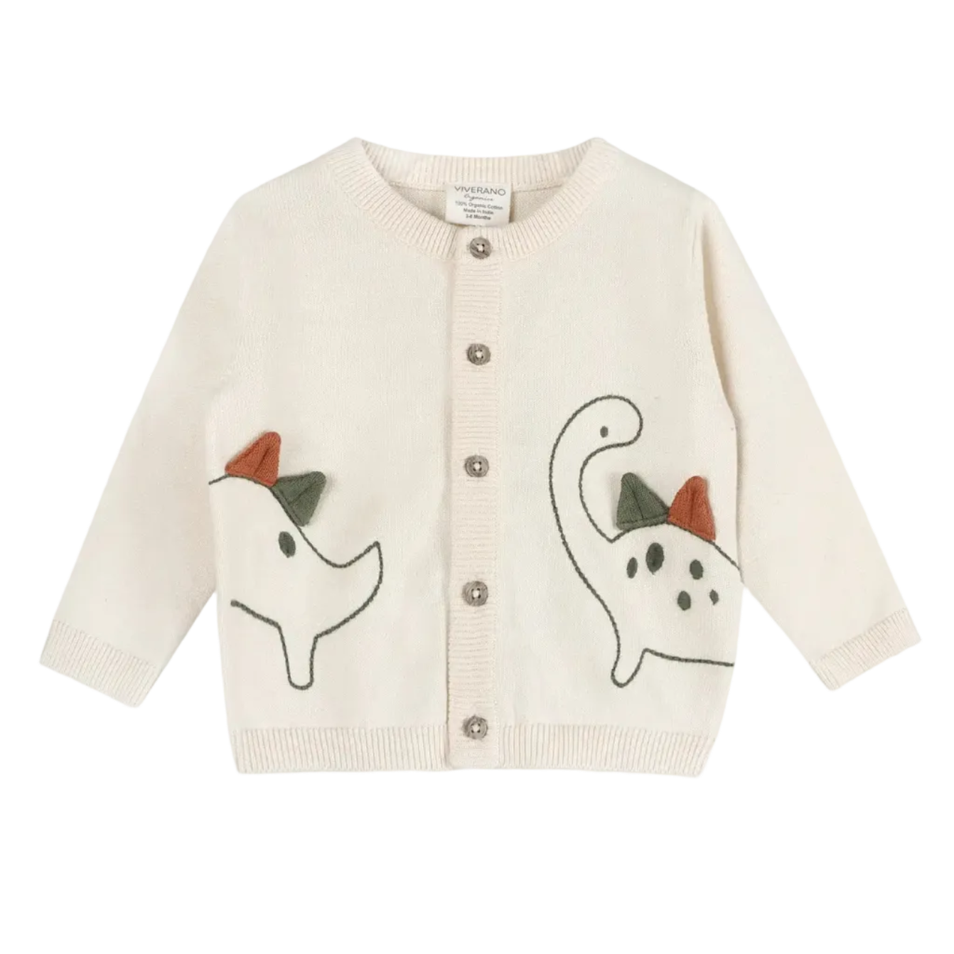 Dino Embroidered Knit Cardigan