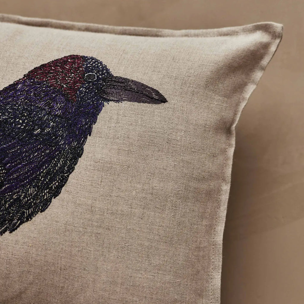 Blackbird with Acorn Pillow