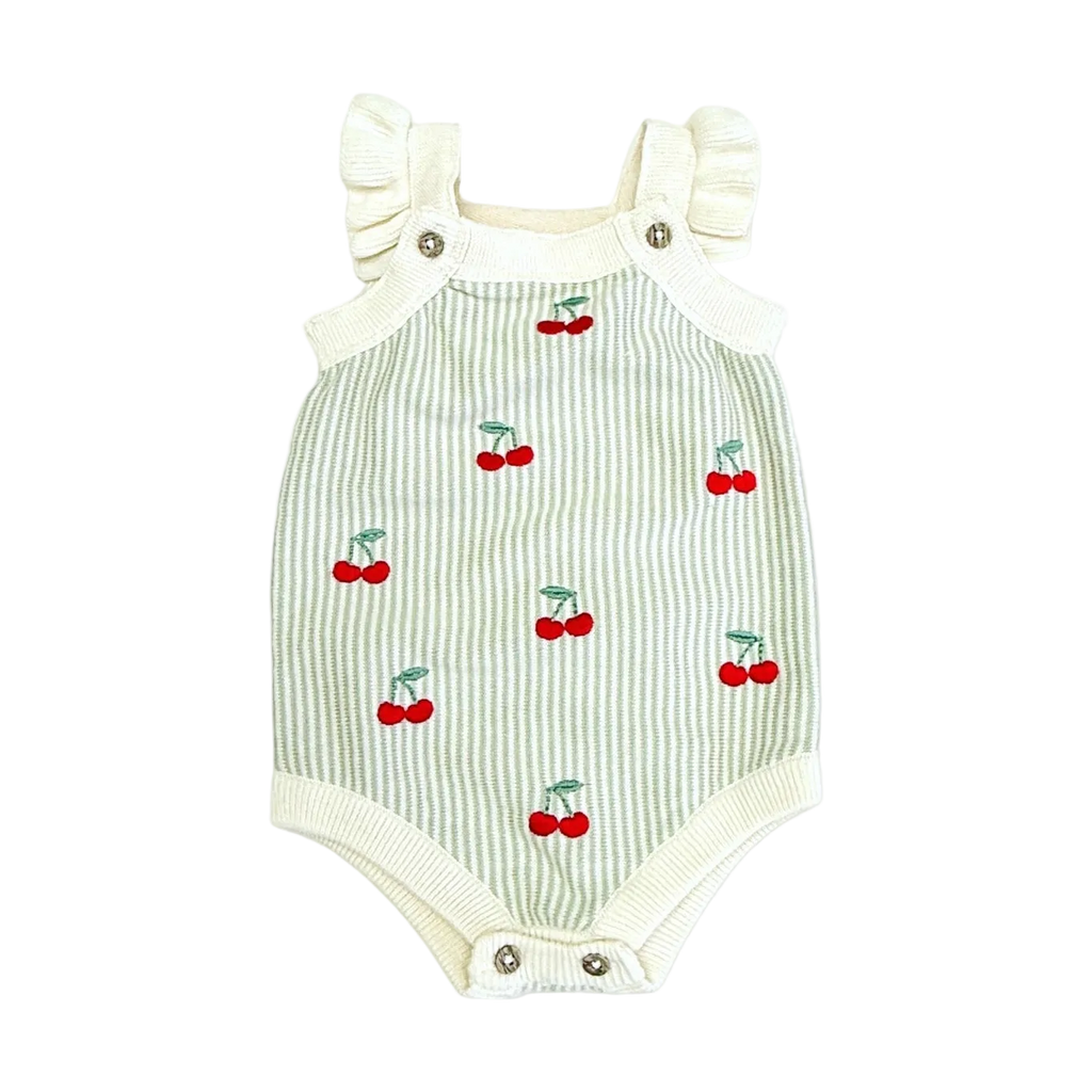Cherry Embroidered Romper