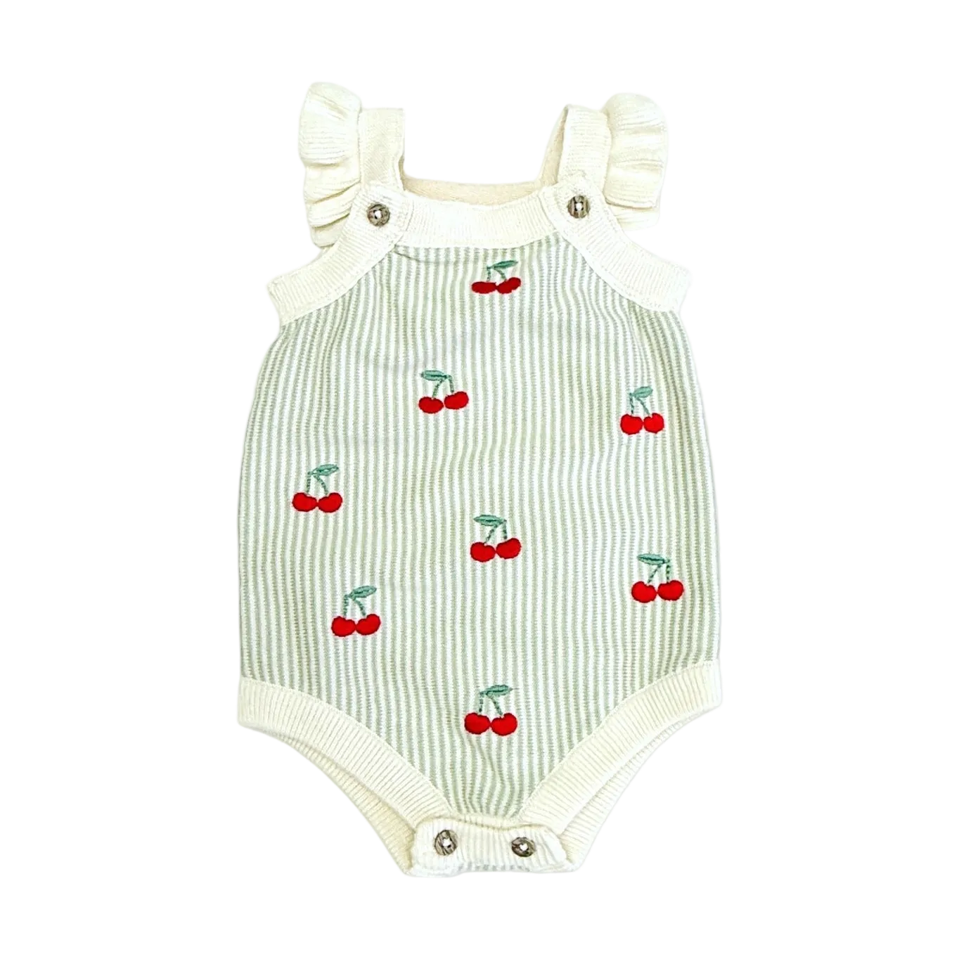 Cherry Embroidered Romper