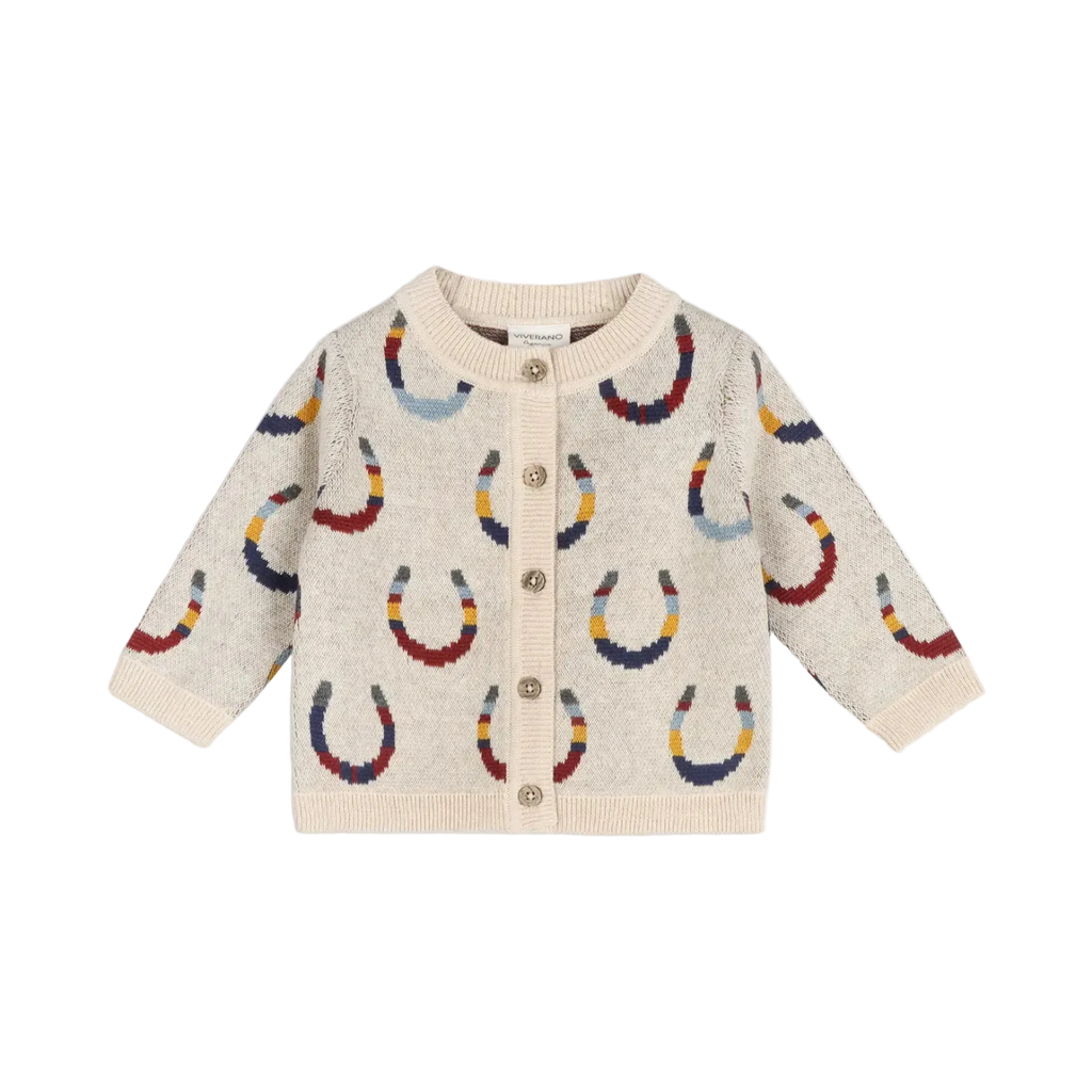 Horseshoe Jacquard Knit Cardigan