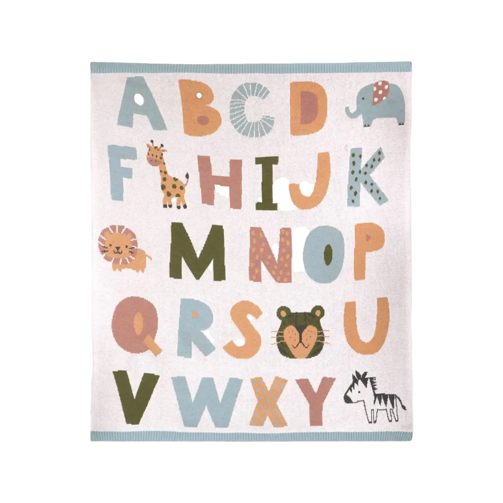 Alphabet Jacquard Knit Blanket